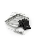 Set Bandeja y Rejilla Inoxidable + Inyector BBQ + Guantes Protectores de Silicona
